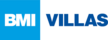 Logo BMI-Villas in dunkelblauer Schriftfarbe und hellblauem Quadrat