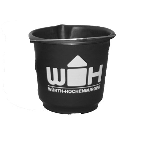 schwarzer Baueimer mit WH Logo